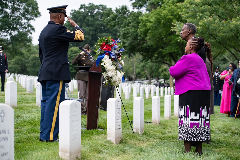 A Remembrance Service is Held for Silver Star Recipient U.S. Army Spc. 5 Calvin Bouknight in Section 38