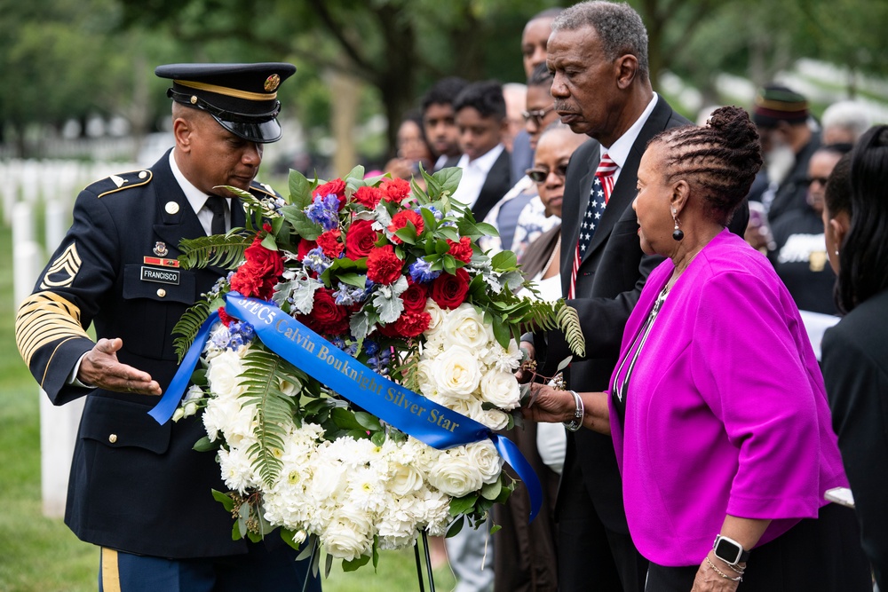 A Remembrance Service is Held for Silver Star Recipient U.S. Army Spc. 5 Calvin Bouknight in Section 38