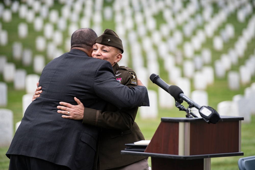 A Remembrance Service is Held for Silver Star Recipient U.S. Army Spc. 5 Calvin Bouknight in Section 38