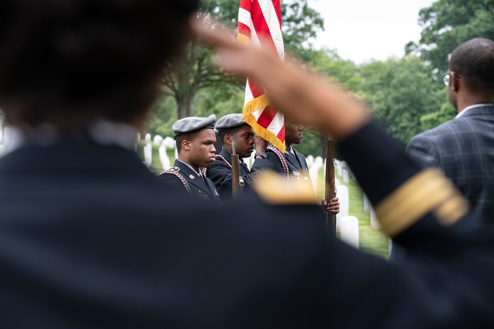 A Remembrance Service is Held for Silver Star Recipient U.S. Army Spc. 5 Calvin Bouknight in Section 38