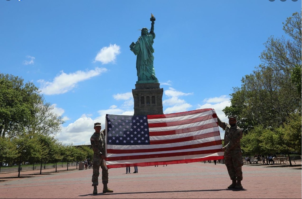 Preparing for the reenlistment ceremony