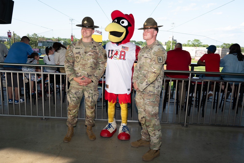 Fort Leonard Wood service members take part in Springfield Cardinals Military Appreciation Night