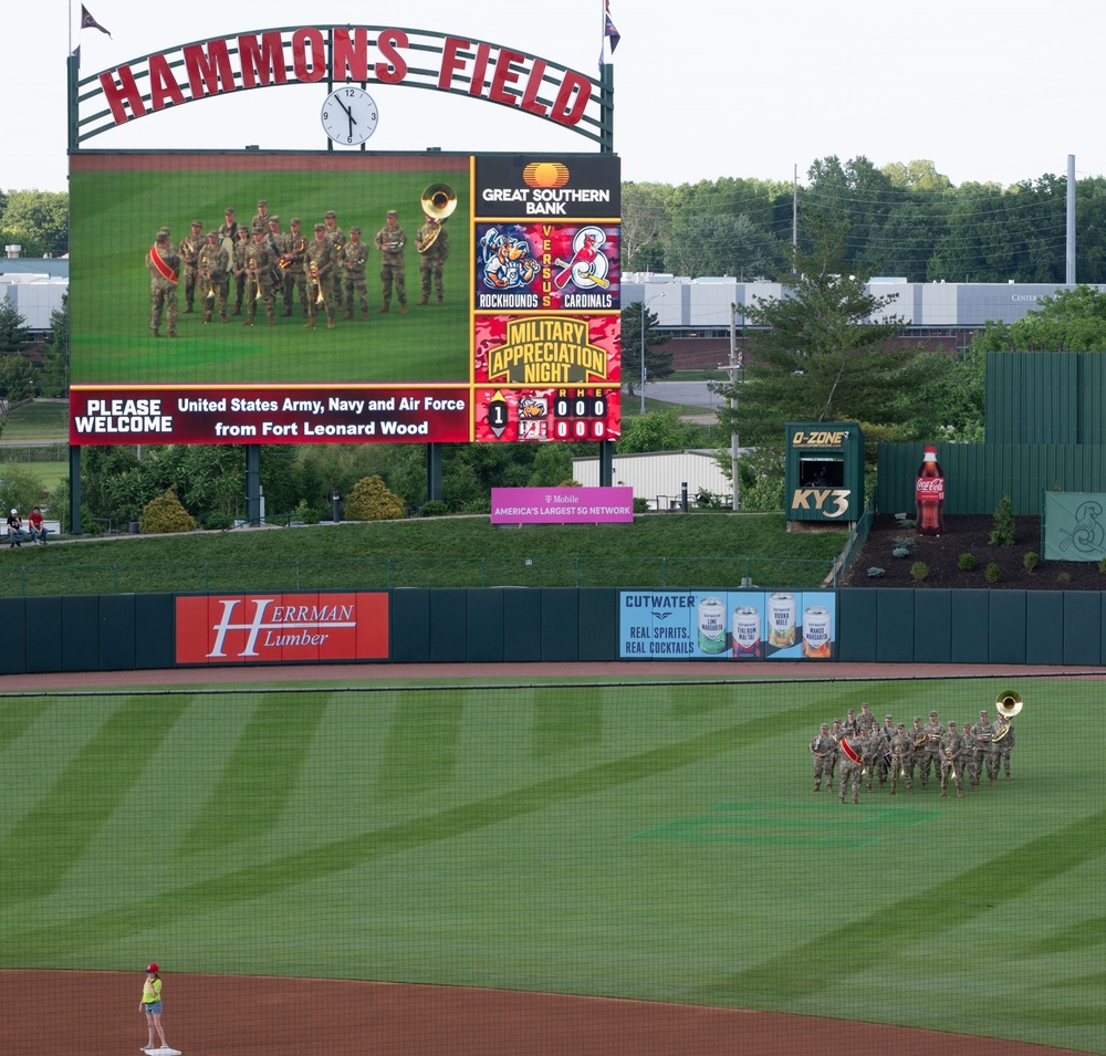 Fort Leonard Wood service members take part in Springfield Cardinals Military Appreciation Night