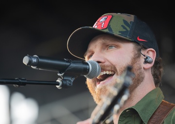 Russell Dickerson performs for service members at Naval Base Ventura County