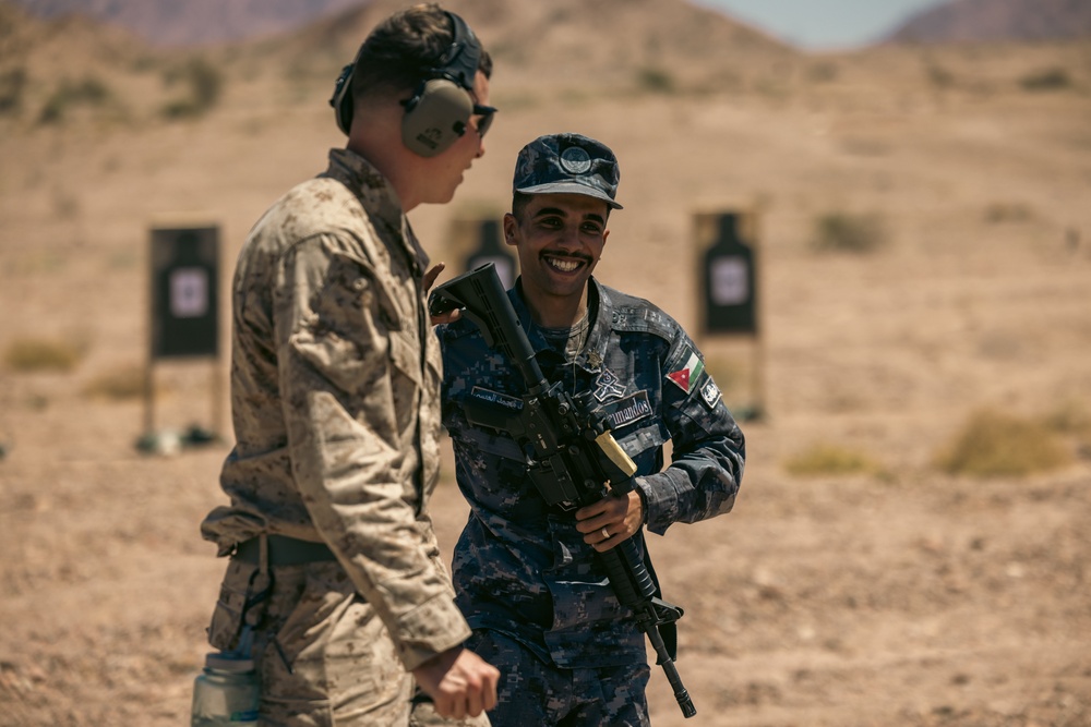 U.S. Marines with 4th Combat Engineer Battalion Assist Jordanian and Saudi Arabian Armed Forces at the Small Arms Range During Eager Lion 24