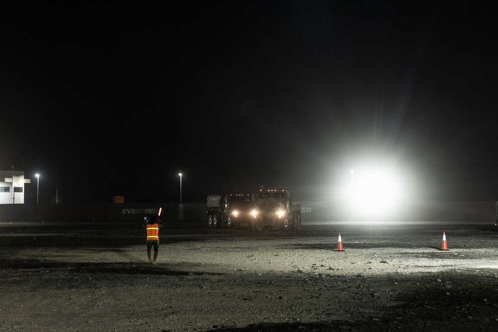 2nd Distribution Support Battalion Conduct Night Convoy Operations During Native Fury 24