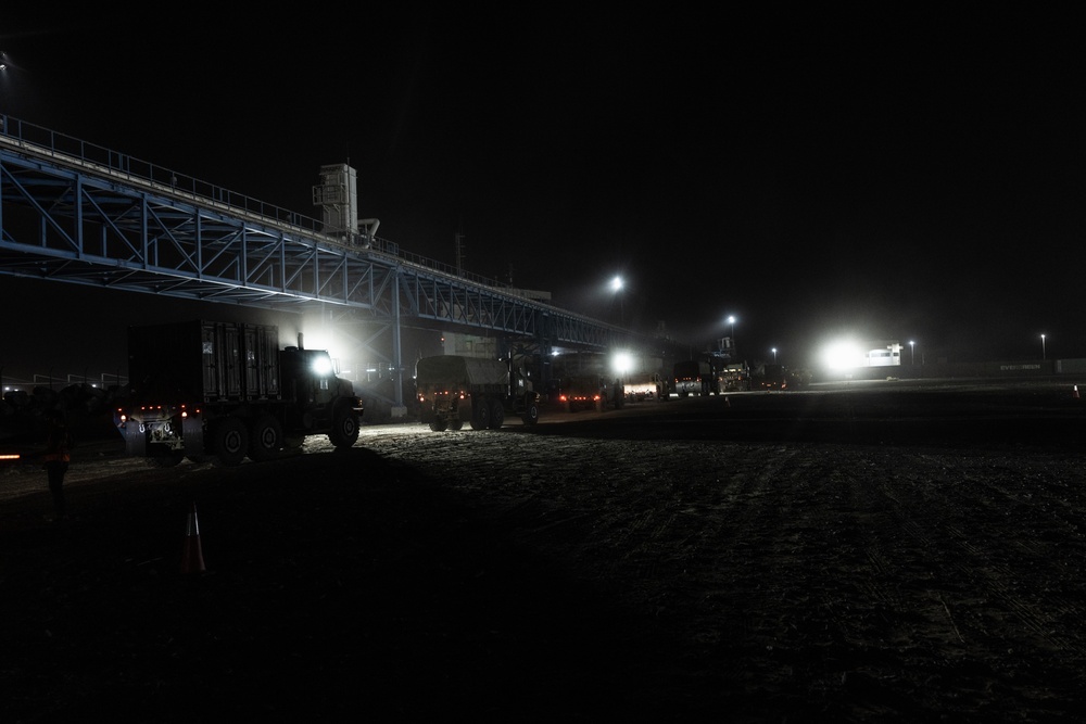 2nd Distribution Support Battalion Conduct Night Convoy Operations During Native Fury 24