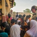 Dutch National Police donate supplies to a local school in Daboya, Ghana during Flintlock 24