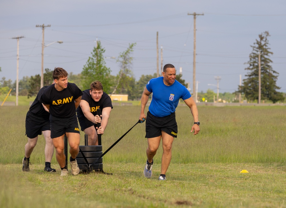 Cadet Troop Leadership Physical Training with 10th Mountain Division Command Team