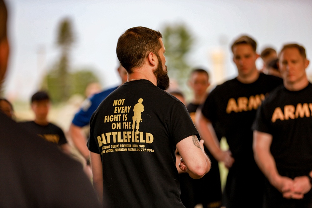 Cadet Troop Leadership Physical Training with the 10th Mountain Division Command Team