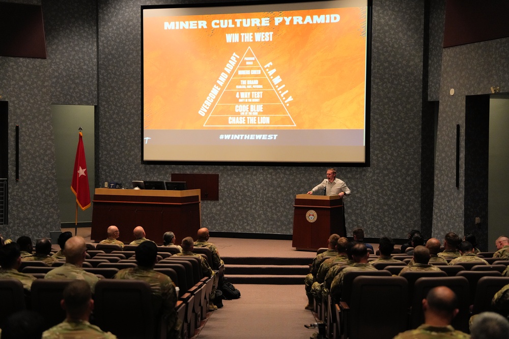 UTEP Head Football Coach Scotty Walden Addresses Attendees at the 2024 1st Armored Division H2F Summit