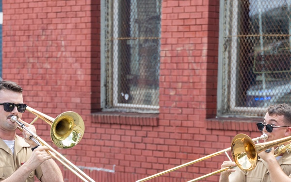 Marine Forces Reserve Brass Band performs at Lyons Street Fest
