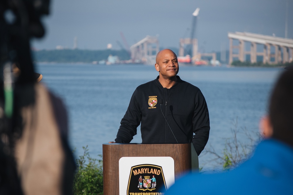 Unified Command and Governor Wes Moore host press conference following DALI refloat