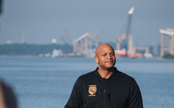 Unified Command and Governor Wes Moore host press conference following DALI refloat