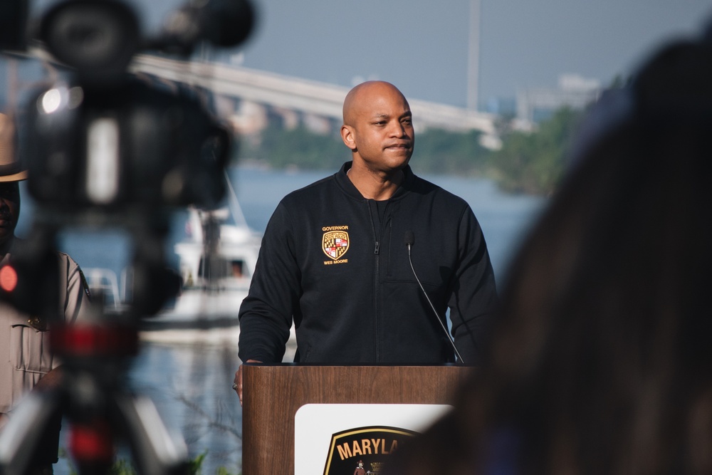 Unified Command and Governor Wes Moore host press conference following DALI refloat