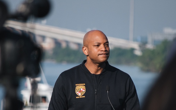 Unified Command and Governor Wes Moore host press conference following DALI refloat
