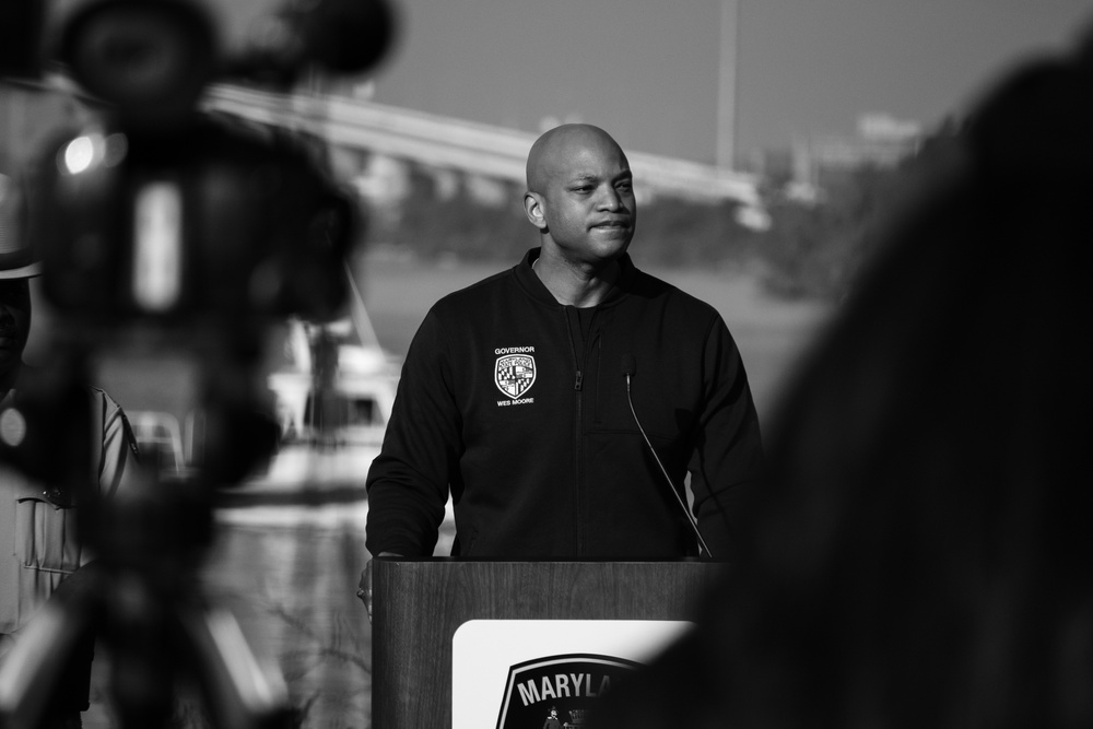 Unified Command and Governor Wes Moore host press conference following DALI refloat