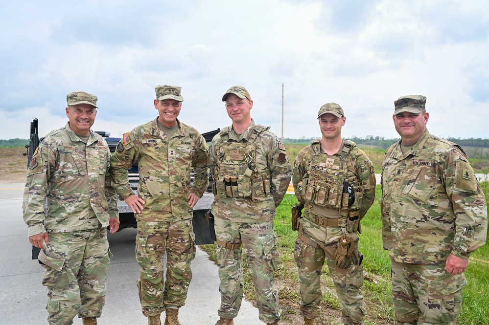 Nebraska Governor and Adjutant General visit Nebraska National Guard traffic control points