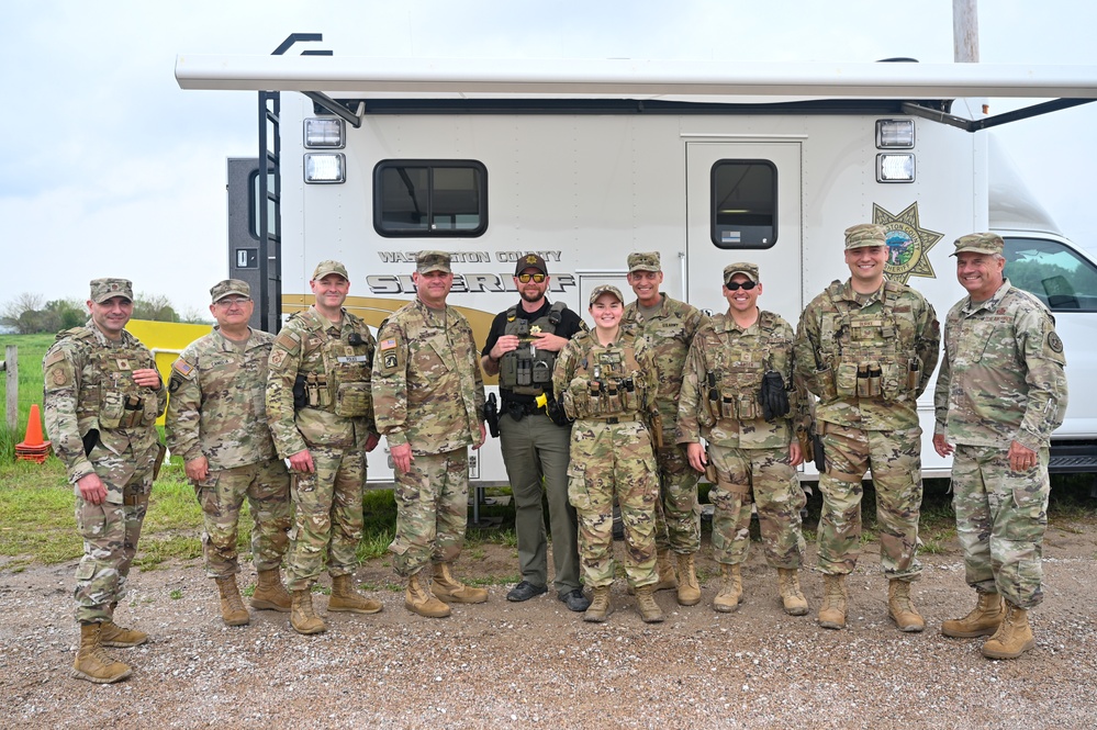 Nebraska Governor and Adjutant General visit Nebraska National Guard traffic control points