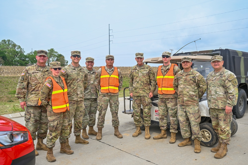 Nebraska Governor and Adjutant General visit Nebraska National Guard traffic control points