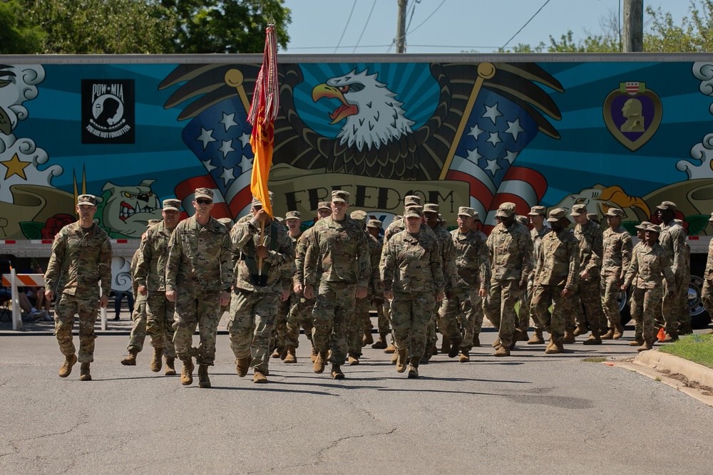 75th Field Artillery Brigade participates in Lawton Armed Forces Day Parade