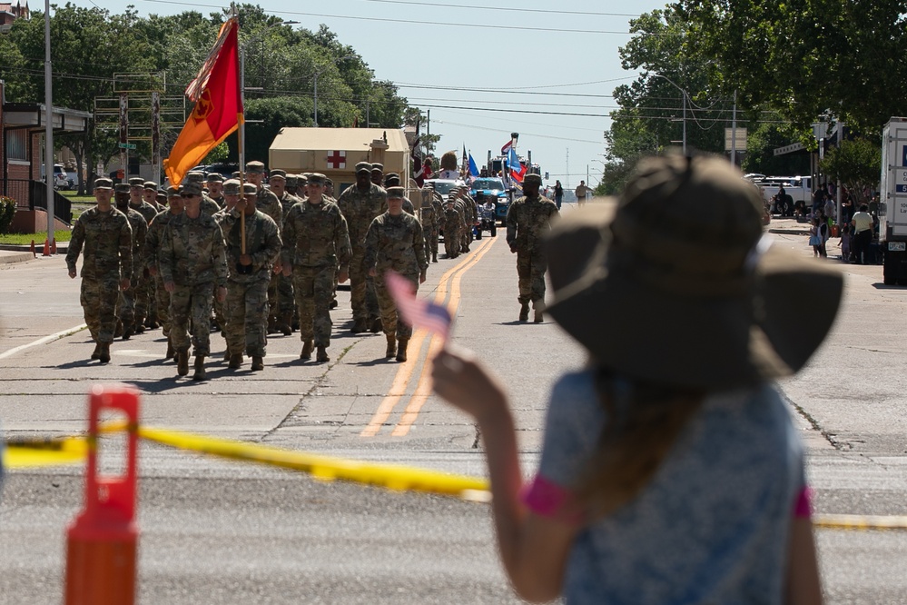 75th Field Artillery Brigade participates in Lawton Armed Forces Day Parade