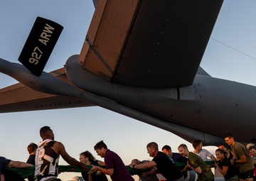 Special Operators pull KC-135 at MacDill