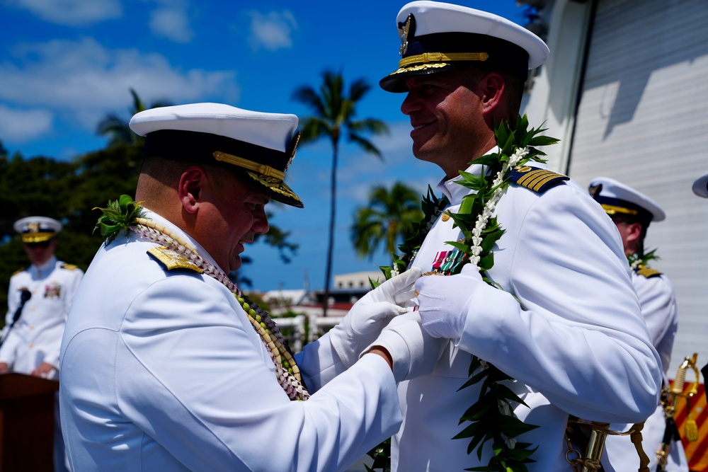 U.S. Coast Guard Cutter Waesche holds a change of command ceremony