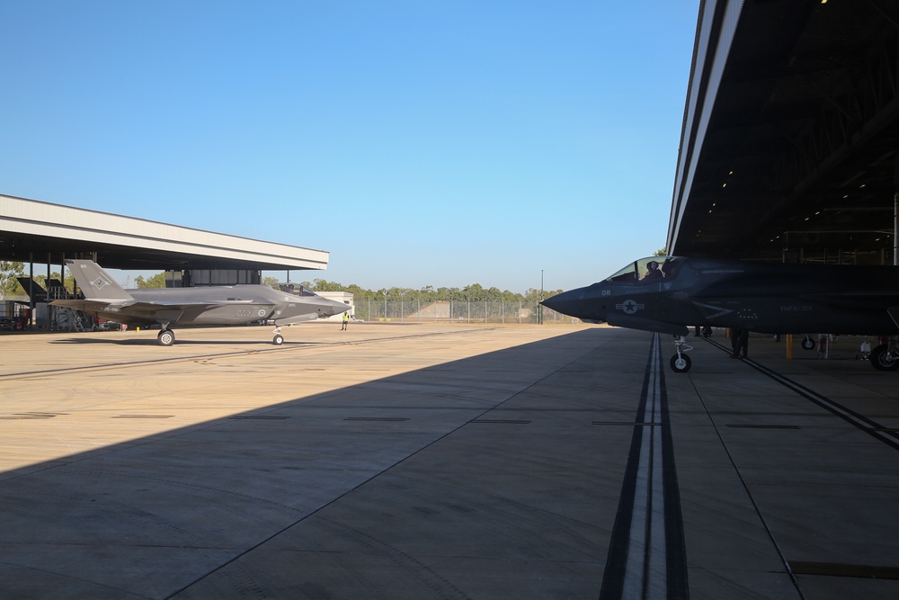 U.S. Marine Corps and Australian F-35 Pilots Fly Side-by-Side