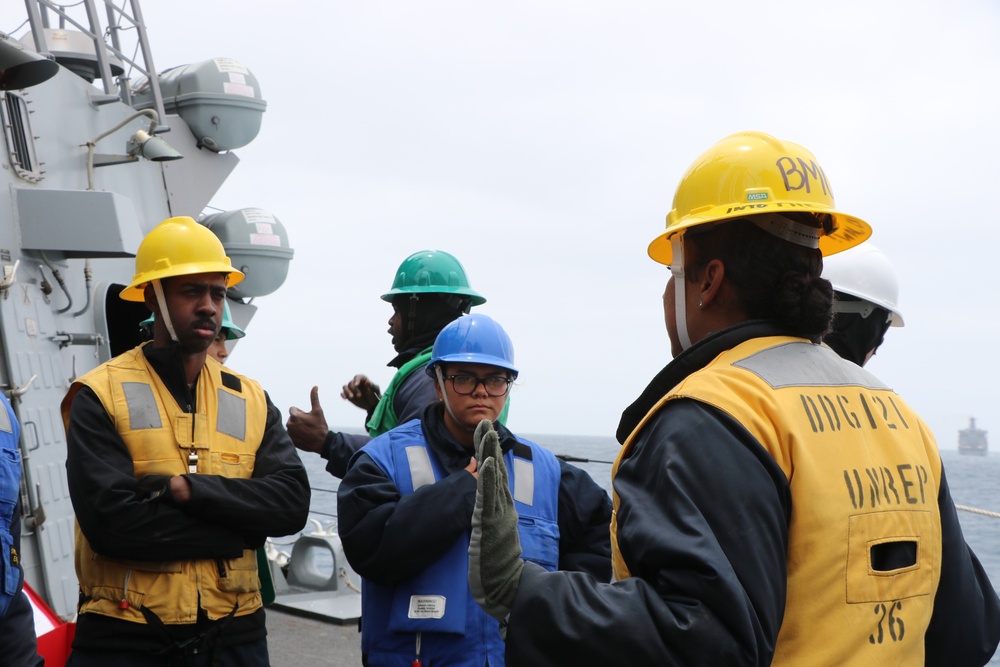 USS Frank E. Petersen Jr. conducts underway replenishment