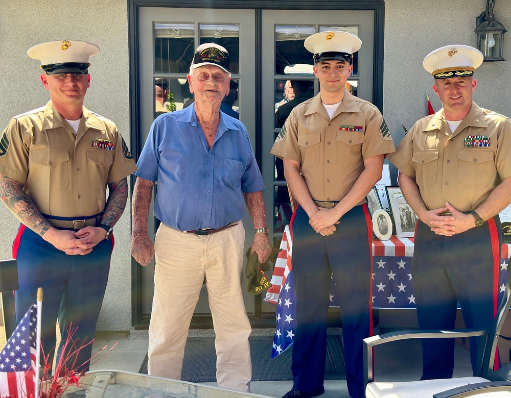 Marines Honor WWII Veteran During 100th Birthday Celebration