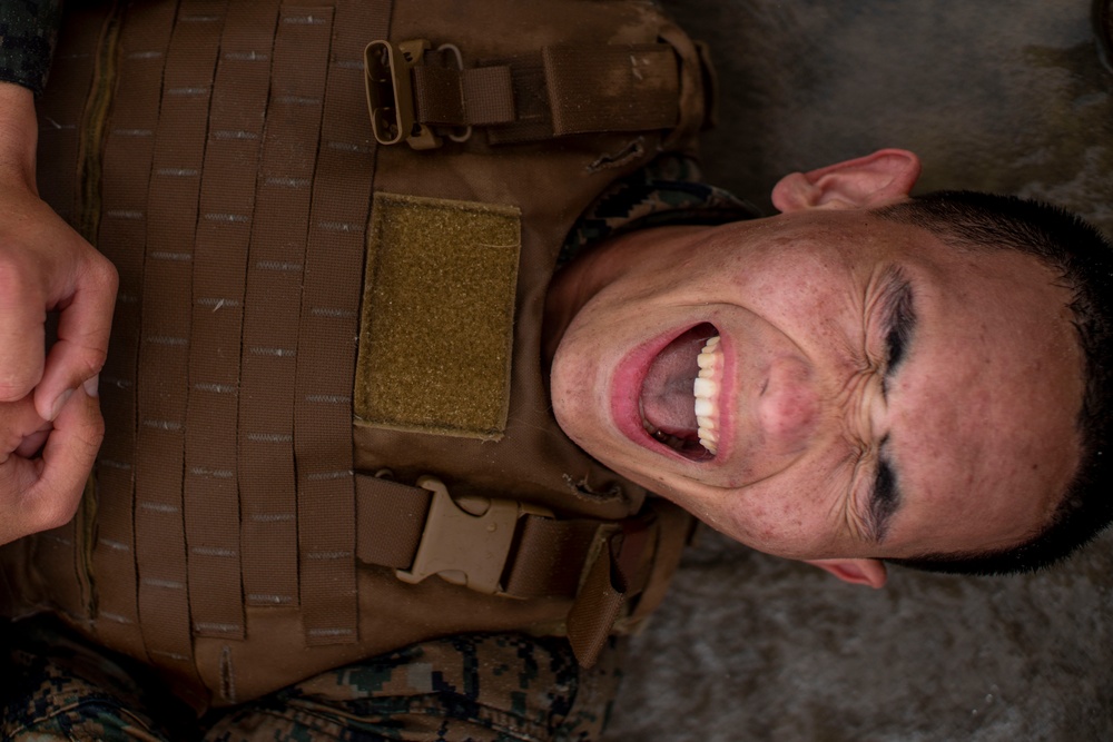 15th MEU Marines Conduct Shallow Water MCMAP PT