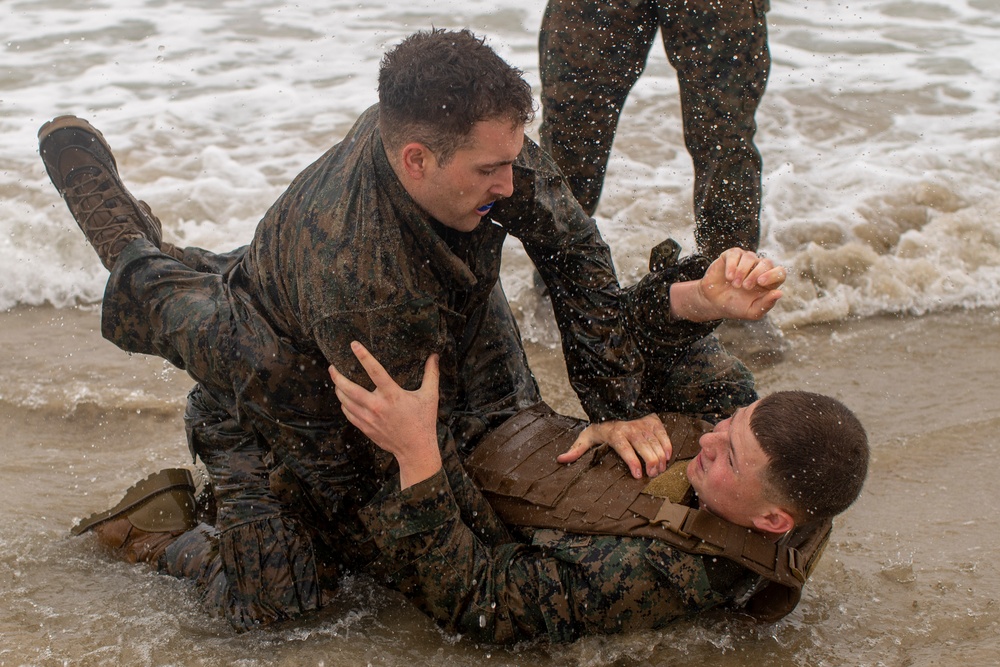 15th MEU Marines Conduct Shallow Water MCMAP PT