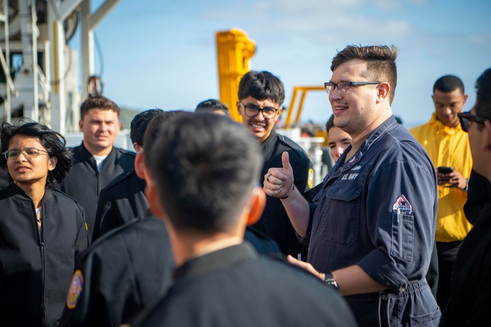 Sailors Conduct a Tour Aboard USS Carl Vinson (CVN 70)