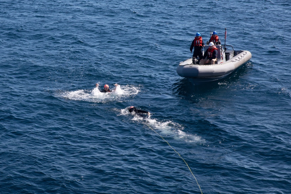 USS Paul Ignatius (DDG 117) Conducts Man Overboard Drill