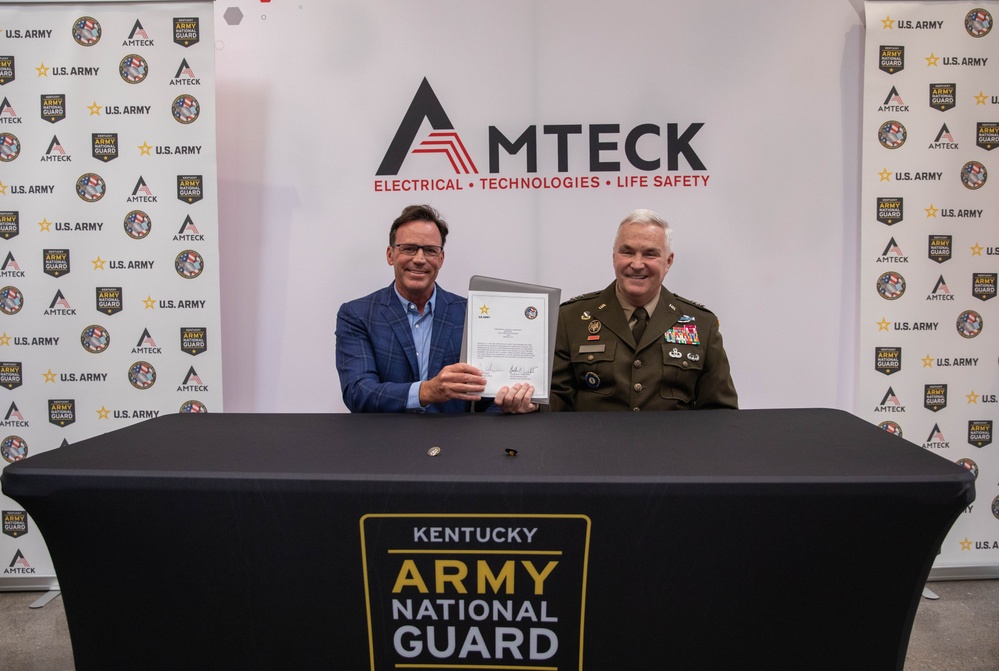 Kentucky Army National Guard, Amteck forge strategic partnership benefiting all Army Soldiers through PaYS Program