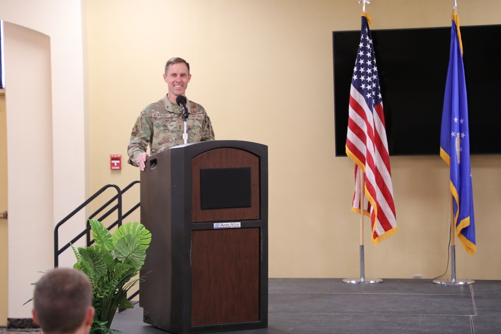 Members from the Omaha District's Rapid City resident area team attend a weapons generation facility ground breaking ceremony at Ellsworth, AFB, April 29, 2024.