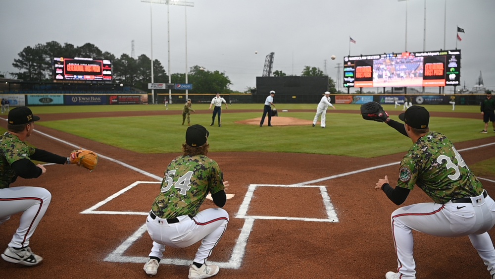 Coast Guard Mid-Atlantic personnel attend Norfolk Tides Baseball Armed Forces Day game