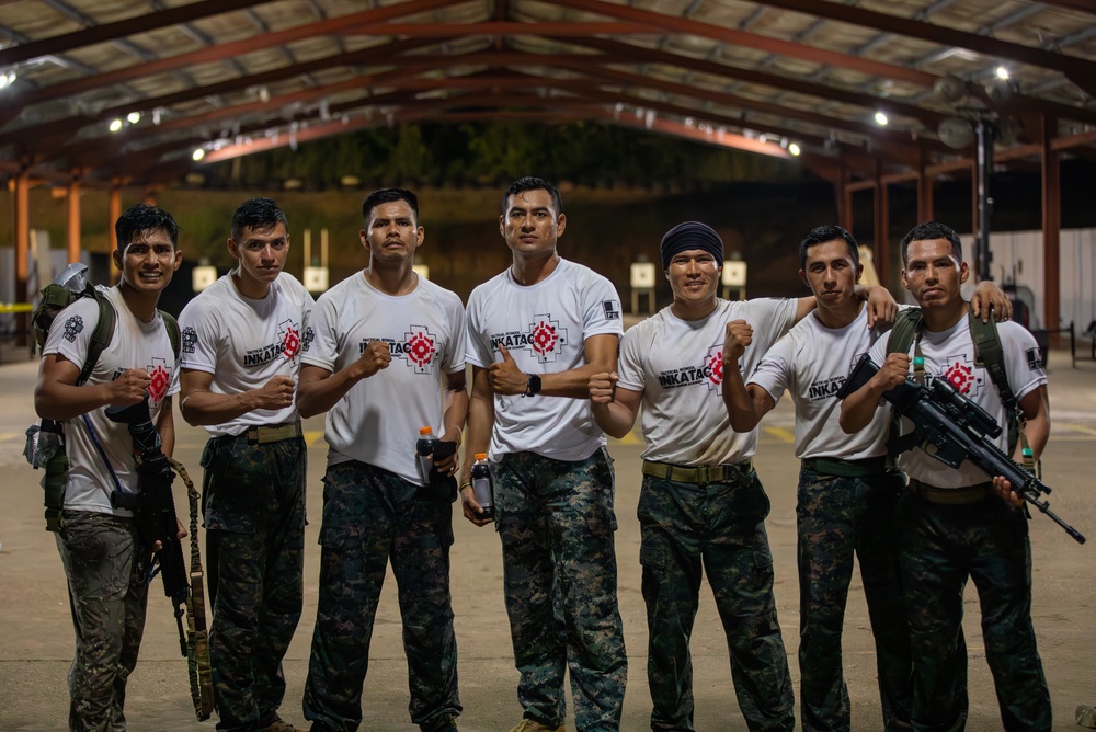 Competitors take part in Fuerzas Comando 2024 Night Ruck March