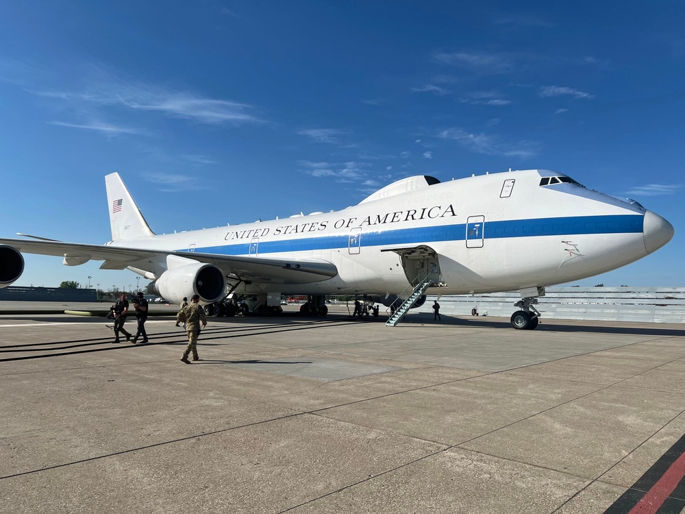 E-4B training sortie with documentary crew