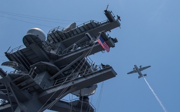 USS Ronald Reagan (CVN76) Sailors conduct flight deck operations