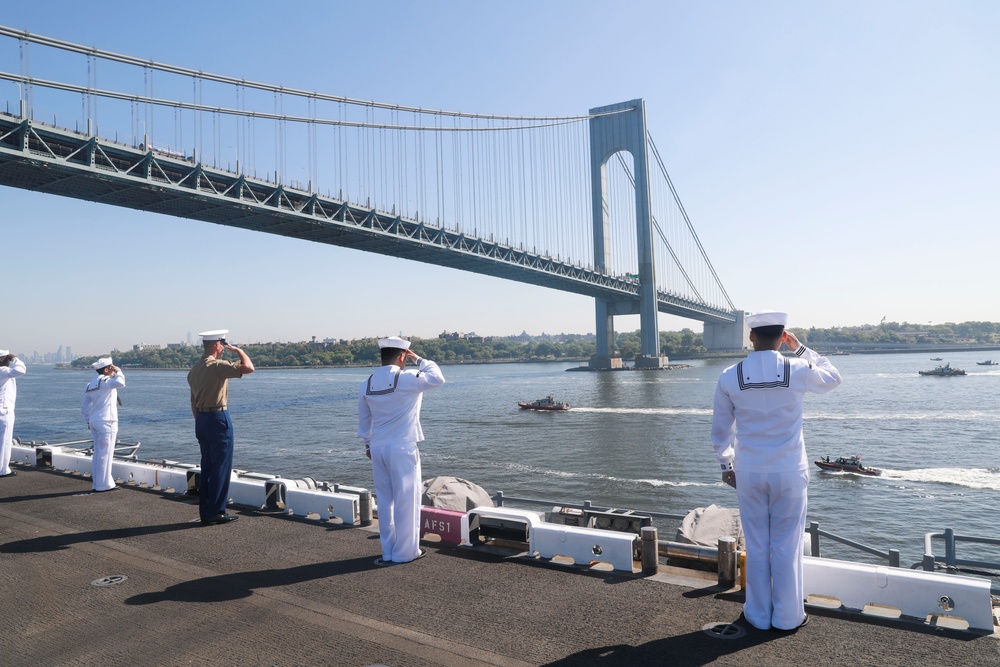 USS Bataan Arrives in New York City