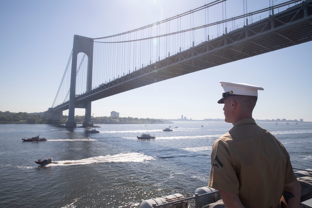 USS Bataan Arrives in New York City