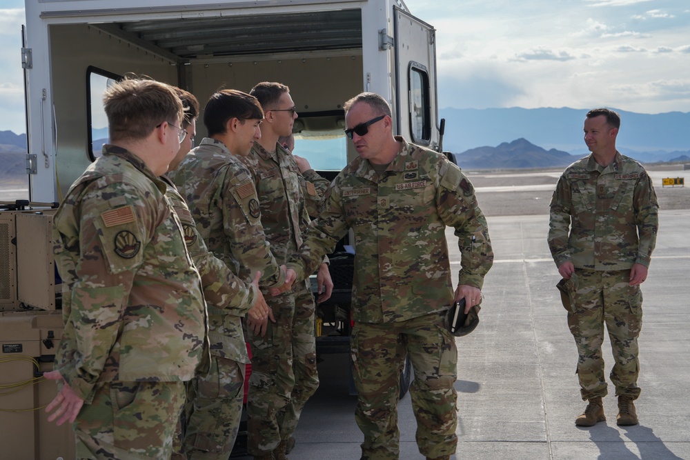 Fifteenth Air Force Commander, Command Chief visit Creech AFB