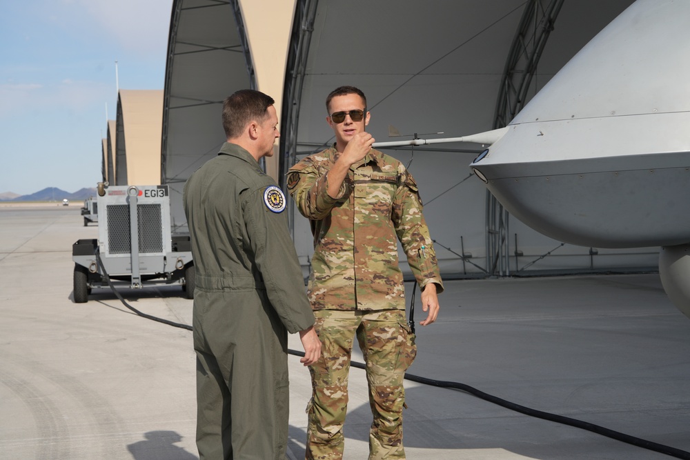 Fifteenth Air Force Commander, Command Chief visit Creech AFB