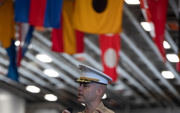 Special Purpose Marine Air Ground Task Force – Fleet Week New York Marines receive liberty brief prior to kicking off FWNY2024