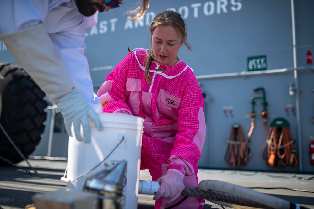 USS Tripoli's Cyber Officer Relocates Bees