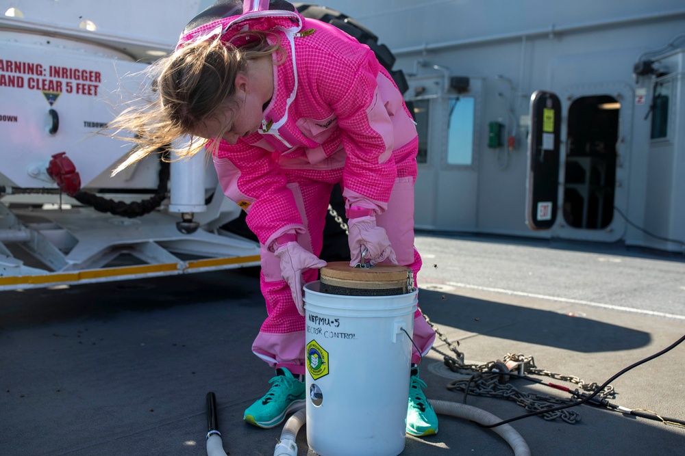 USS Tripoli's Cyber Officer Relocates Bees