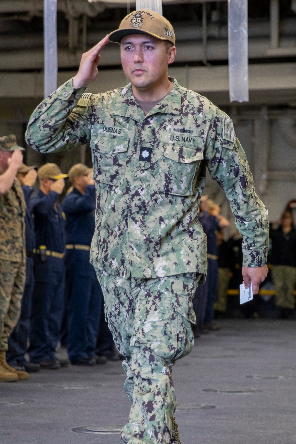 Sailors Piped Ashore Aboard USS Tripoli