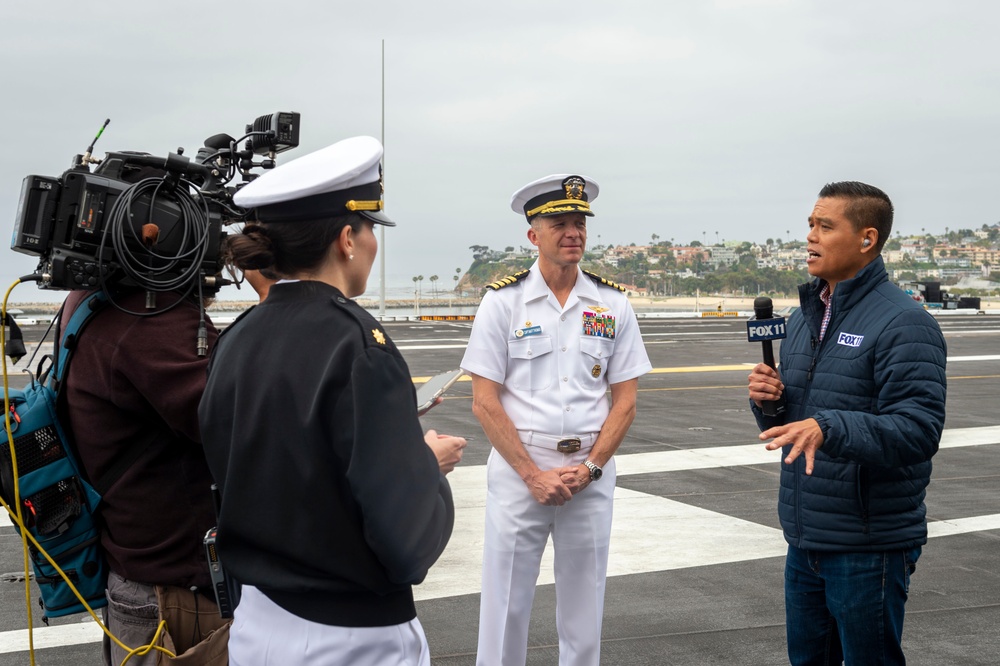 USS Carl Vinson (CVN 70) Sailors Speak To Local Media During Los Angeles Fleet Week 2024